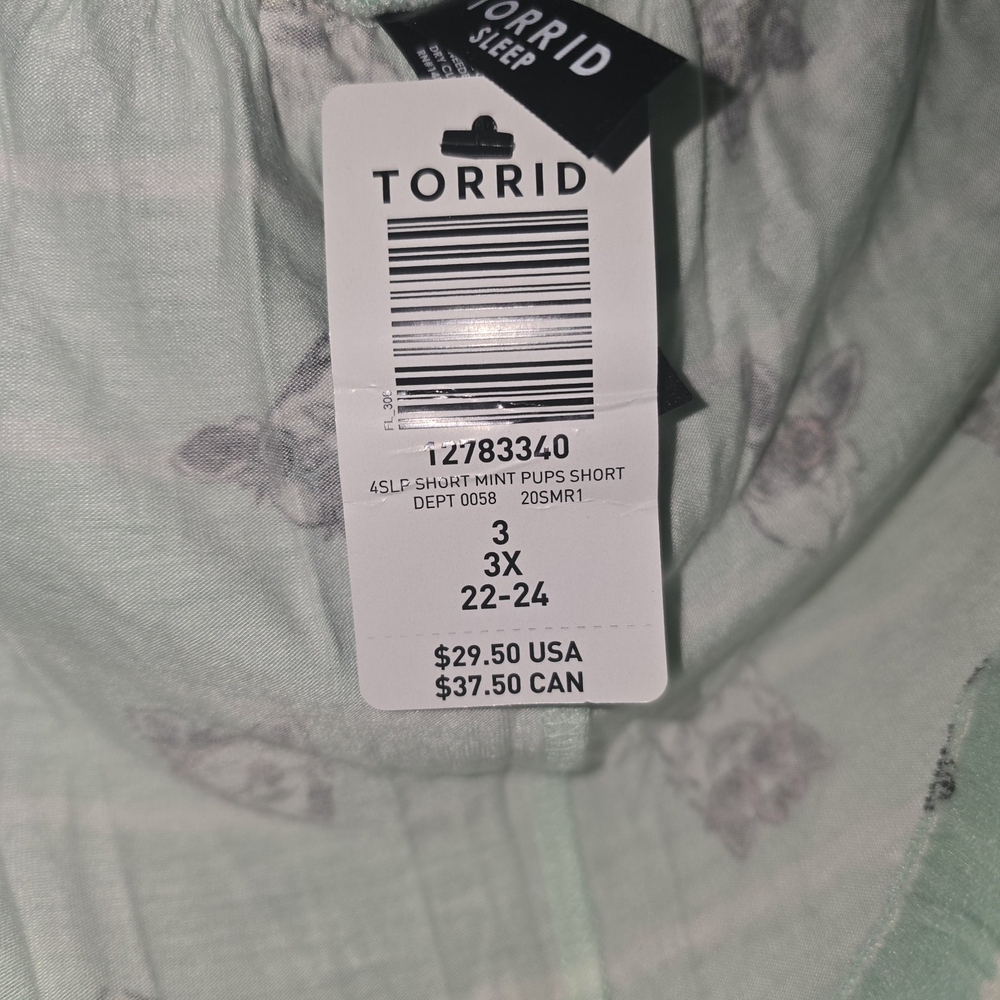 Torrid Mint Green Top And Bottom Set with Dog Pattern - Picture 2 of 6